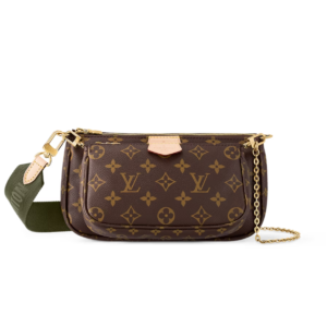 Louis Vuitton Multi Pochette Accessoire Shoulder Bag 9.4in/ 24cm Khaki Monogram Canvas Gold Hardware For Women M44813