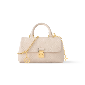 Louis Vuitton Nano Madeleine Top Handle Bag 8.3in/ 21cm Cream Monogram Empreinte Gold Hardware M12145