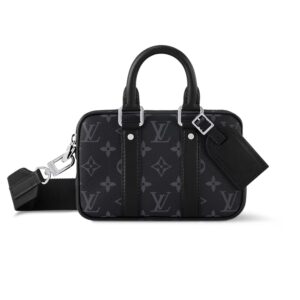 Louis Vuitton Nano Porte Documents Voyage Bag Black For Men 7.9in/20cm M82770
