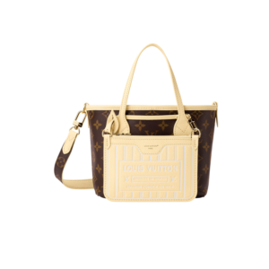 Louis Vuitton Neverfull Bandouliere Inside Out BB Tote Bag 10.4in/ 26cm Banane Monogram Gold Hardware For Women M29228