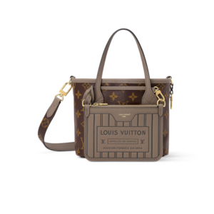 Louis Vuitton Neverfull Bandouliere Inside Out BB Tote Bag 10.4in/ 26cm Dark Fango Gold Hardware For Women M12109
