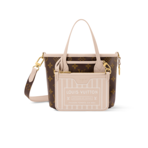 Louis Vuitton Neverfull Bandouliere Inside Out BB Tote Bag 10.4in/ 26cm Limestone Gold Hardware For Women M25657
