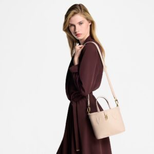 Alternative view of Louis Vuitton Neverfull Bandouliere Inside Out BB Tote Bag 10.4in/ 26cm Limestone Gold Hardware For Women M25657