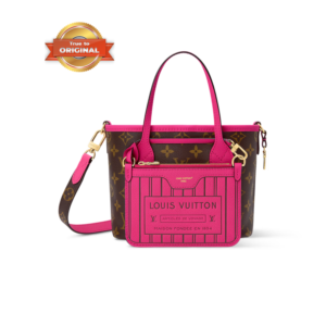 Louis Vuitton Neverfull Bandouliere Inside Out BB Tote Bag 10.4in/ 26cm Rose Pondichery Gold Hardware For Women M12106
