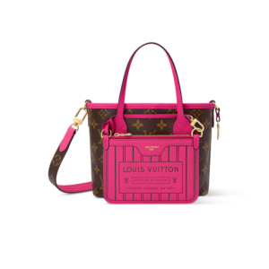 Louis Vuitton Neverfull Bandouliere Inside Out BB Tote Bag 10.4in/ 26cm Rose Pondichery Gold Hardware For Women M12106