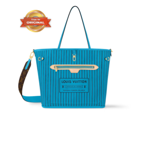 Louis Vuitton Neverfull Bandouliere Inside Out MM Tote Bag 12.2in/ 31cm Gaston Blue Gold Hardware For Women M13753