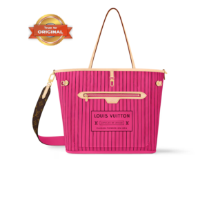 Louis Vuitton Neverfull Bandouliere Inside Out MM Tote Bag 12.2in/ 31cm Rose Gold Hardware For Women M12257