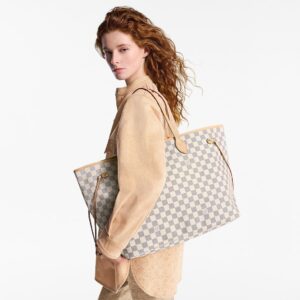 Alternative view of Louis Vuitton Neverfull GM Tote Bag 15.4in/ 39cm Beige Damier Azur Gold Hardware For Women N40602