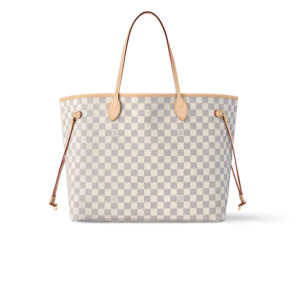 Louis Vuitton Neverfull GM Tote Bag 15.4in/ 39cm Beige Damier Azur Gold Hardware For Women N40602