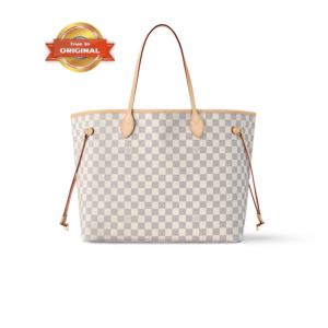 Louis Vuitton Neverfull GM Tote Bag 15.4in/ 39cm Beige Damier Azur Gold Hardware For Women N40602