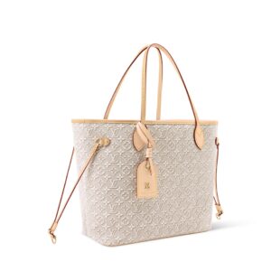 Alternative view of Louis Vuitton Neverfull Inside Out MM Tote Bag 12.2in/ 31cm Beige Monogram Embleme Gold Hardware For Women M2A381