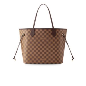 Louis Vuitton Neverfull MM Tote Bag 12.2in/ 31cm Brown Gold Hardware For Women N41603