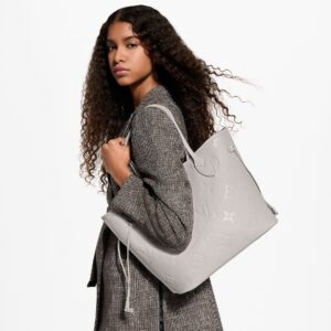 Alternative view of Louis Vuitton Neverfull MM Tote Bag 12.2in/ 31cm Brume Gray Monogram Empreinte Silver Hardware For Women M13758