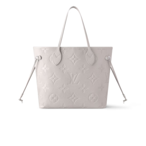 Louis Vuitton Neverfull MM Tote Bag 12.2in/ 31cm Brume Gray Monogram Empreinte Silver Hardware For Women M13758