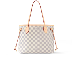 Louis Vuitton Neverfull PM Tote Bag 11.4in/ 29cm Beige Damier Azur Gold Hardware For Women N40605