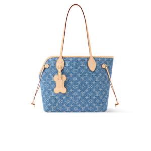 Louis Vuitton Neverwoof Tote Bag 12.2in/ 31cm Blue Denim Gold Hardware For Women M28052