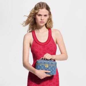 Alternative view of Louis Vuitton Nice Mini Top Handle Bag 7.9in/ 20cm Blue Denim Gold Hardware For Women M27946