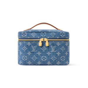 Louis Vuitton Nice Mini Top Handle Bag 7.9in/ 20cm Blue Denim Gold Hardware For Women M27946