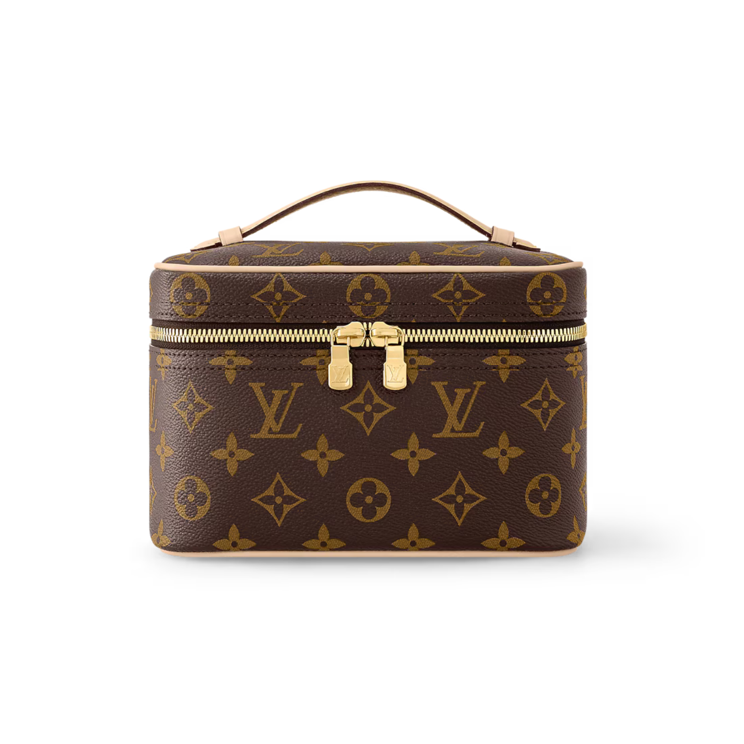 Louis Vuitton Nice Mini Vanity Case 7.9in/ 20cm Brown Monogram Gold Hardware For Women M44495