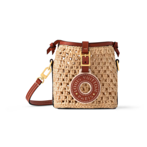 Louis Vuitton Noe Purse Shoulder Bag 4.5in/ 11.5cm Natural Tan Raffia Gold Hardware For Women M83521