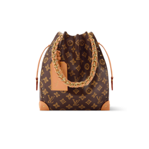 Louis Vuitton Noe Trunk Shoulder Bag 10.6in/ 27cm Ebene Monogram Origine Gold Hardware For Women M28103
