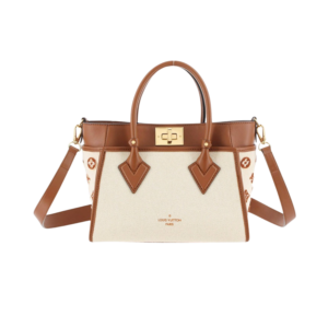 Louis Vuitton On My Side PM Tote Bag 9.8in/ 25cm Monogram Caramel Brown Gold Hardware For Women M59905