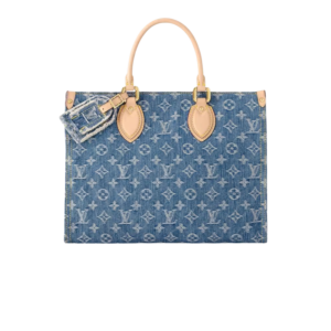 Louis Vuitton OnTheGo MM Tote Bag 13.8in/ 35cm Denim Blue Gold Hardwar For Women M46871