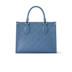 Louis Vuitton OnTheGo PM Tote Bag 9.8in/ 25cm Blue Jean Gold Hardware For Women M28181