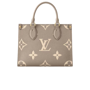Louis Vuitton OnTheGo PM Tote Bag 9.8in/ 25cm Monogram Empreinte Beige/ Cream For Women M45779