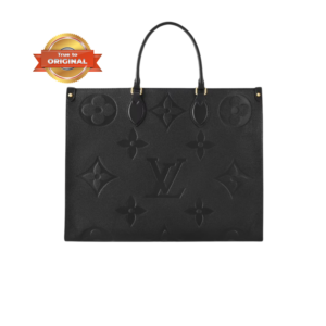 Louis Vuitton Onthego GM Tote Bag 16.1in/ 41cm Monogram Empreinte Black Gold Hardware For Women M44925