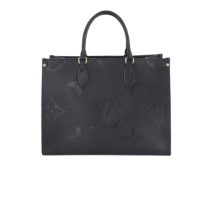 Louis Vuitton Onthego MM Tote Bag 13.8in/ 35cm Monogram Empreinte Black Gold Hardware For Women M45595