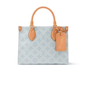 Louis Vuitton Onthego PM Tote Bag 9.8in/ 25cm Bleu Courrier Monogram Origine Gold Hardware For Women M28289