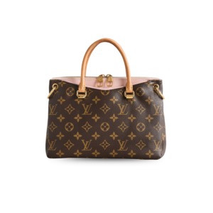 Louis Vuitton Pallas BB Tote Bag 11in/ 28cm Brown/ Pink Monogram Gold Hardware For Women