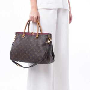Alternative view of Louis Vuitton Pallas MM Tote Bag 13.4in/ 34cm Brown/ Red Monogram Gold Hardware For Women