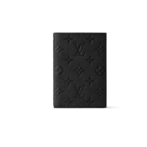 Louis Vuitton Passport Cover Monogram Empreinte Leather Wallet Black For Men 5.5in/14cm M63914