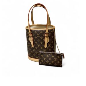 Louis Vuitton Petit Bucket Bag Monogram Canvas For Women, Women’s Handbags, Women’s Shoulder Bags 10.2in/26cm LV M42238