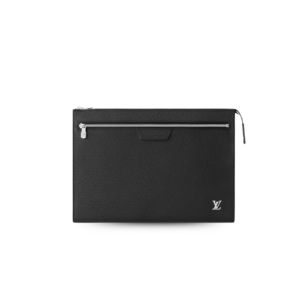 Louis Vuitton Pochette 24H Clutch & Pouch 14.1in/ 36cm Black Palladium Hardware For Men M30965