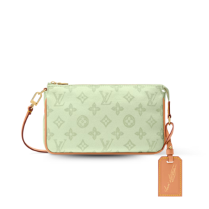 Louis Vuitton Pochette Accessoires Pouch Shoulder Bag 9.3in/ 23.5cm Green Asnieres Monogram Origine Gold Hardware For Women M28320