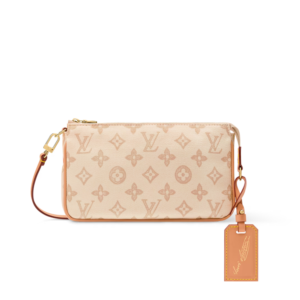 Louis Vuitton Pochette Accessoires Shoulder Bag 9.3in/ 23.5cm Linen Monogram Origine Gold Hardware For Women M28321
