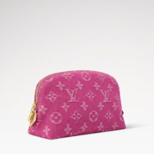 Alternative view of Louis Vuitton Pochette Cosmetique PM Pouch 7.5in/ 19cm Fuschia Denim Gold Hardware For Women M28050