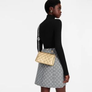 Alternative view of Louis Vuitton Pochette Coussin Shoulder Bag 7.8in/ 20cm Gold Metallic Silver Hardware For Women M80999