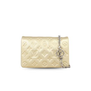 Louis Vuitton Pochette Coussin Shoulder Bag 7.8in/ 20cm Gold Metallic Silver Hardware For Women M80999
