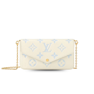 Louis Vuitton Pochette Felicie Shoulder Bag  8.3in/ 21cm Candy Blue Gold Hardware For Women M83025