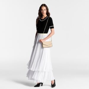 Alternative view of Louis Vuitton Pochette Felicie Shoulder Bag  8.3in/ 21cm Cream Monogram Empreinte Gold Hardware For Women M82363