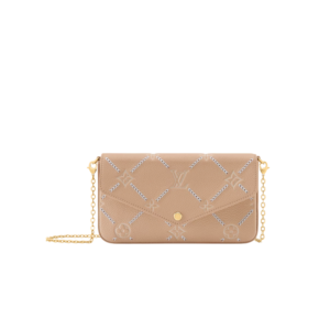 Louis Vuitton Pochette Felicie Shoulder Bag 8.3in/ 21cm Hazelnut Couture Gold Hardware For Women M29482