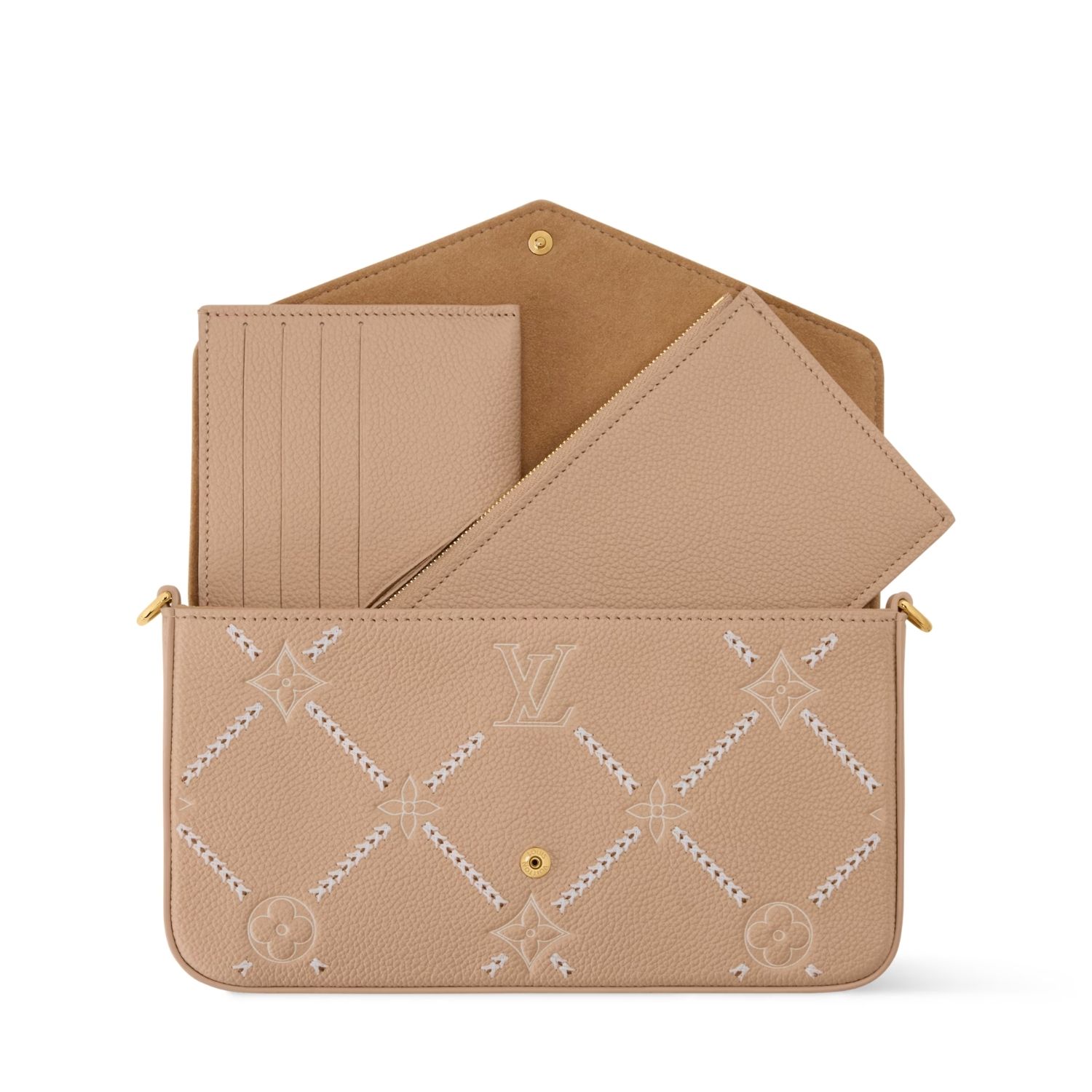 Louis Vuitton Pochette Felicie Shoulder Bag 8.3in/ 21cm Hazelnut Couture Gold Hardware For Women M29482 - Image 6