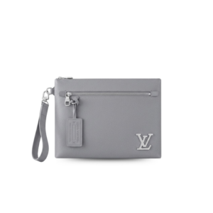 Louis Vuitton Pochette Ipad Clutch & Pouch 11.8in/ 30cm Grey Aerogram Silver Hardware For Men