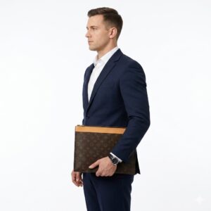 Alternative view of Louis Vuitton Pochette Jour Wallet Clutch & Pouch 13.8in/ 35cm Brown Monogram Canvas Gold Hardware For Men M82540