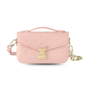 Louis Vuitton Pochette Metis East West Shoulder Bag 8.5in/ 21.5cm Pink Gold Hardware For Women M47045