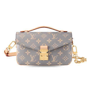 Louis Vuitton Pochette Metis East West Shoulder Bag 8.5in/ 21.5cm Trianon Grey Gold Hardware For Women M12429